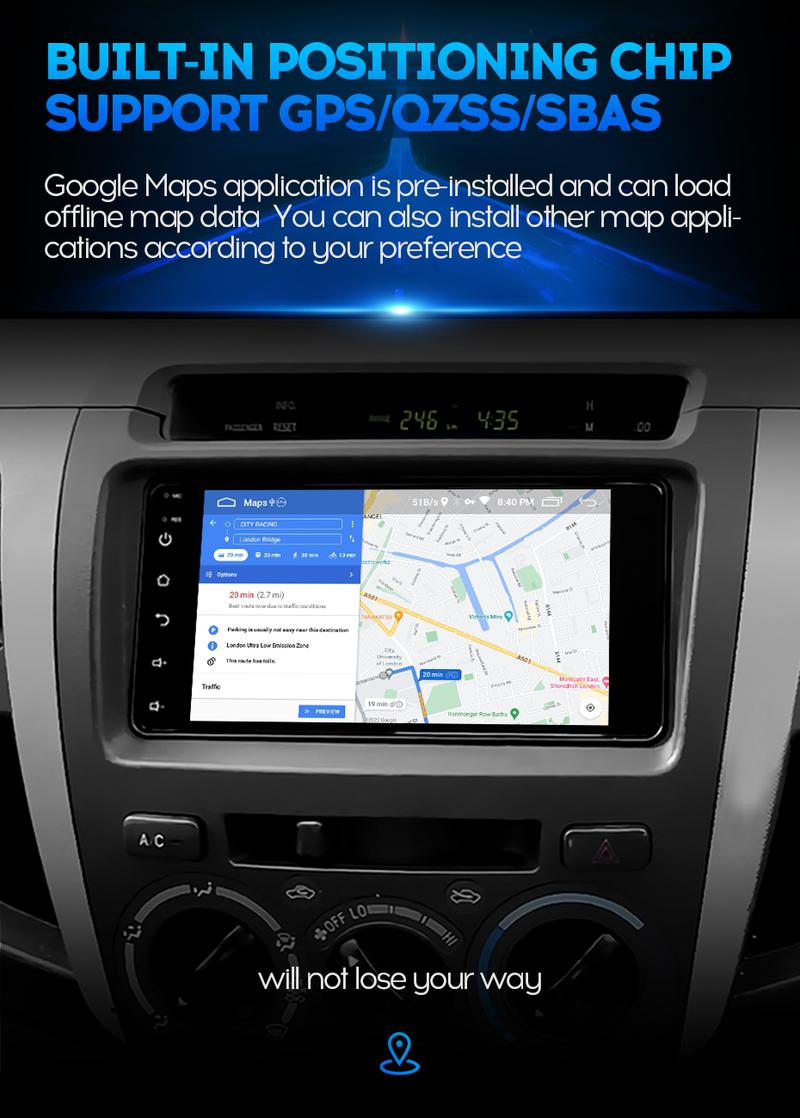 Product Introduction of WeBetter TopNavi 7inch IPS Full-Touch Android Car Radio Audio Video Stereo Player For Toyota 2Din Radio Models With CaPlay Android Auto WiFi BT FM SWC GPS Navigation 8