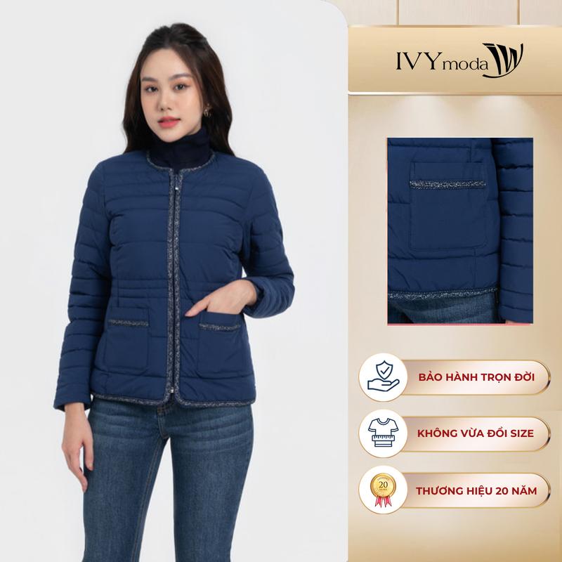 Áo phao chần bông viền vặn thừng dáng ôm IVY moda MS 70B8885