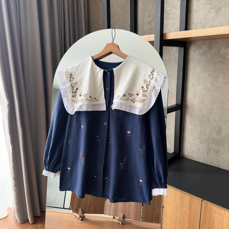 By.HANA 512 | Kemeja Polos Collar Bordir 2