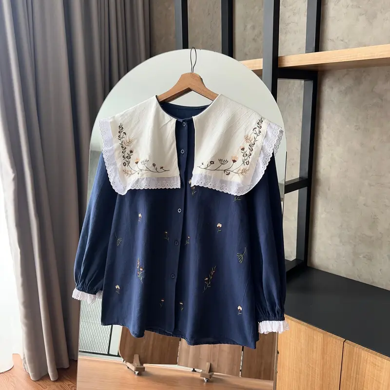 By.HANA 512 | Kemeja Polos Collar Bordir 2