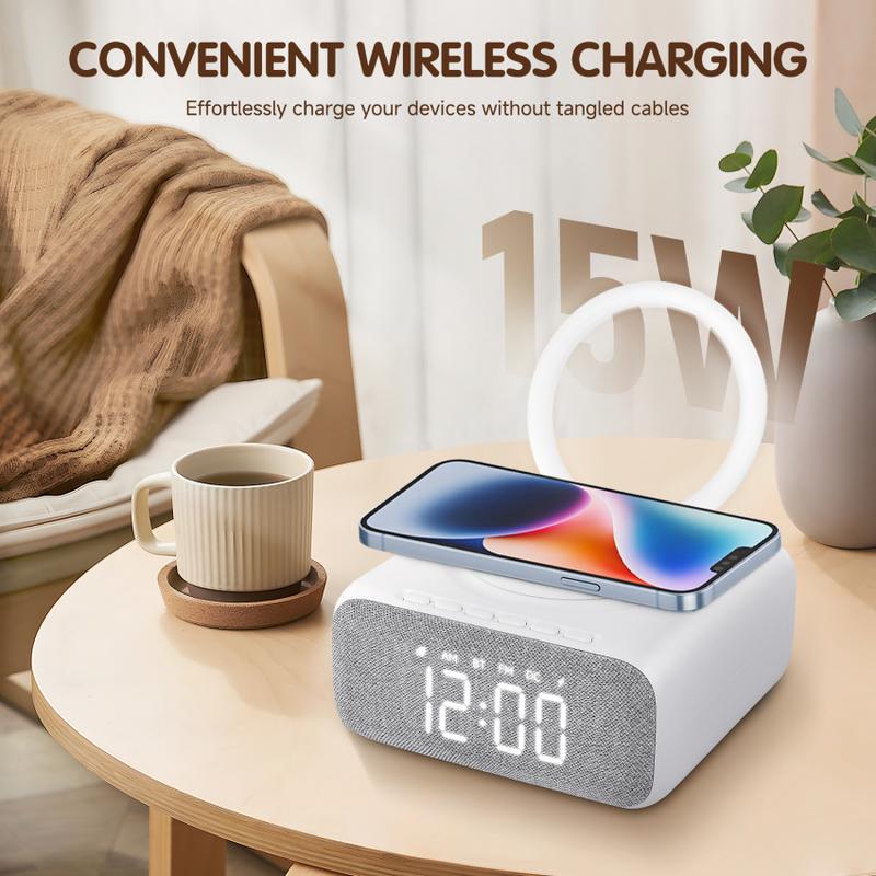 Product Introduction of Smart Alarm Clock Snooze Function Charging Station Radio Alarm Clock ， Alarm Clock Bluetooth Speaker Mains Operated Digital Alarm Clock without Ticking 25