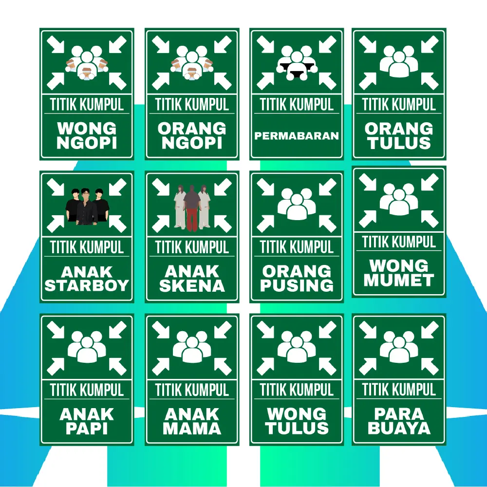 Hiasan Dinding Titik Kumpul Berbagai Macam tema | Cocok Untuk DI Kamar/Ruang tamu/Pintu/Tempat cafe/Meja kamar/Dinding Besi Hadiah Poster Kertas aesthetic kamar tidur seni moder