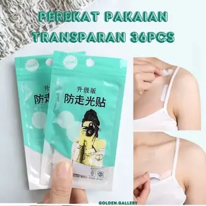 Perekat Pakaian Transparan 1Pack isi 36pcs,Pita Pengaman Fashion, Lem Garmen Bening, Lem Garmen, Lem Garmen Bening