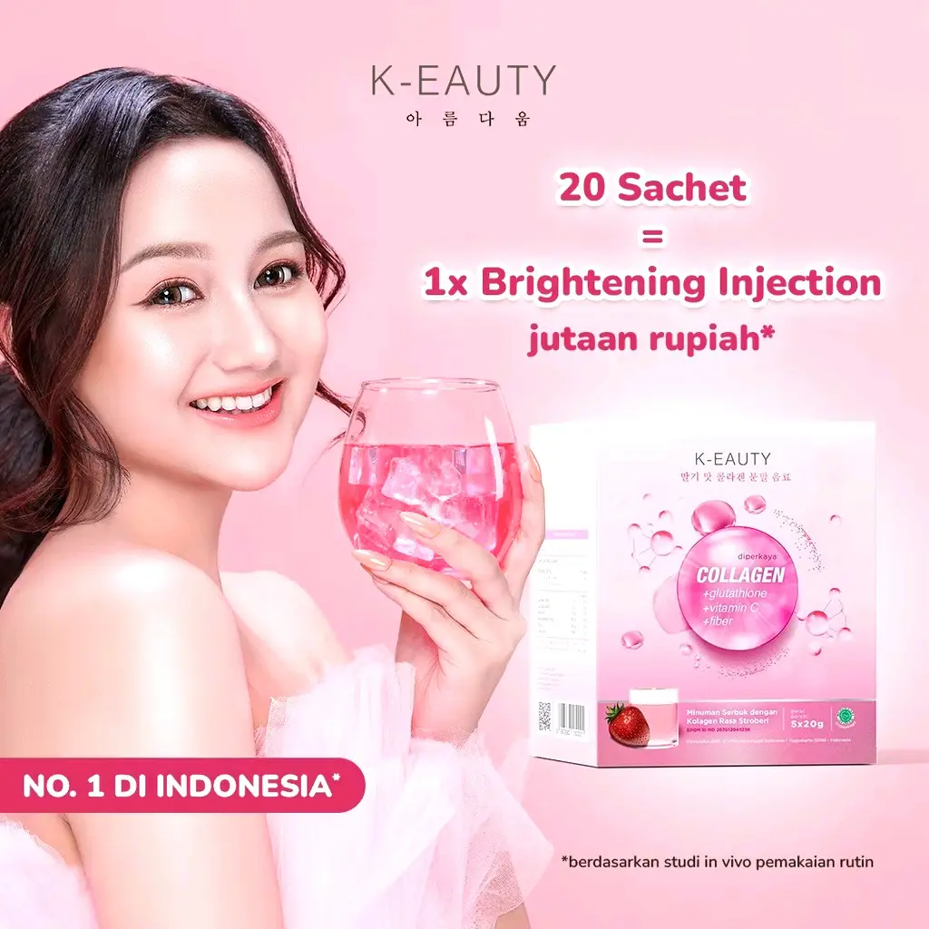KEAUTY Collagen 1 Box isi 5 sachet dengan glutathione yang mencerahkan kulit