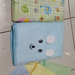 PAKET HEMAT 5in1 HANDUK, PERLAK Plus 3pcs Washlap tangan bayi baru lahir, kado lahiran