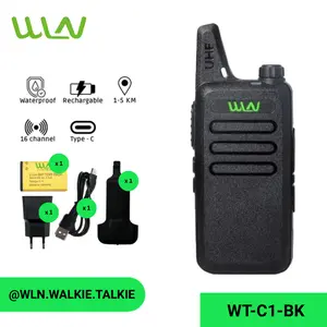 WLN HT WLN UHF Handy Talky TWO WAY RADIO BLACK - Walkie Talkie C1, Kuat dan Tahan Lama, Komunikasi Jarak Jauh, Outdoor, 16 Channel, Baterai Tahan Lama, COD