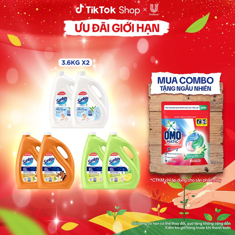  Combo 2 Nước lau sàn Cao Cấp Sunlight |Bioshield Ngăn côn trùng hiệu quả | Chanh & Sả | Quế & Cam | Tre & Lô hội - Chai 3.6 KG  1  
