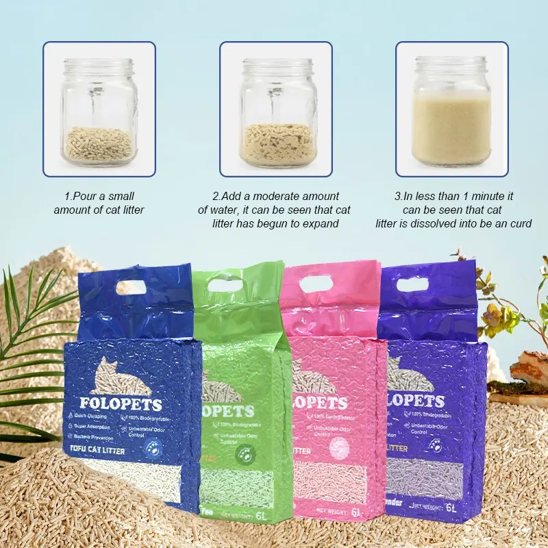 FOLOPETS Pasir Tofu Kucing 6L/2.3KG - Daya Serap Super, Debu Minimal & Bisa Disiram! 4 Aroma Wangi + Ramah Lingkungan (Untuk varian 7L/2.5KG: Pasir Campuran Tofu & Bentonit) soya  tofu  litter tofu  cat  litter pasir  kucing  crystal 7