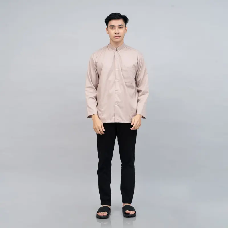 Kemeja Pria Lengan Panjang Saku Samping Kanan Kiri Warna Coksu 2