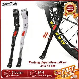 Side Kickstand Sepeda Adjustable Black - Standar Samping Universal 34.5-41cm. Cocok untuk MTB, Roadbike & Sepeda Lipat!