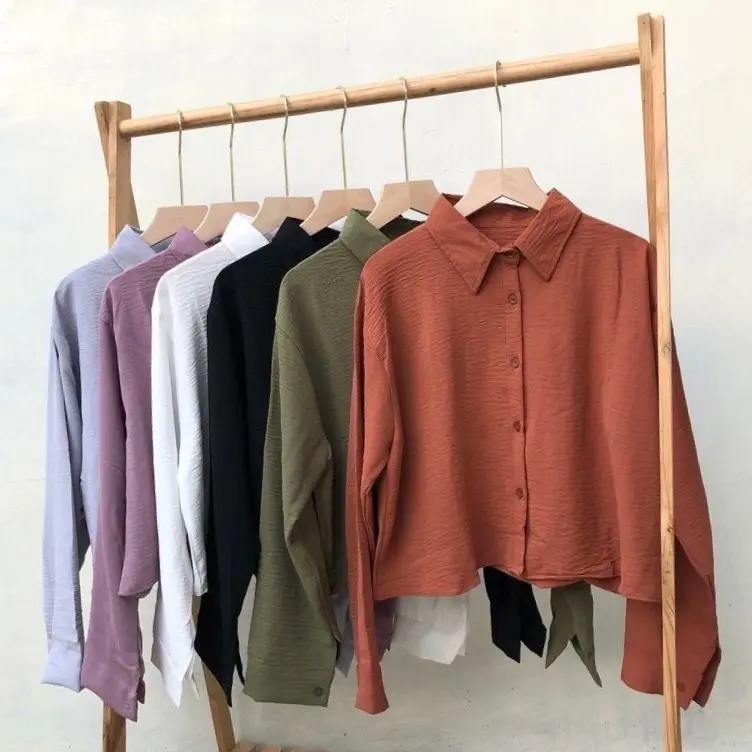 Kemeja Crop Crincle