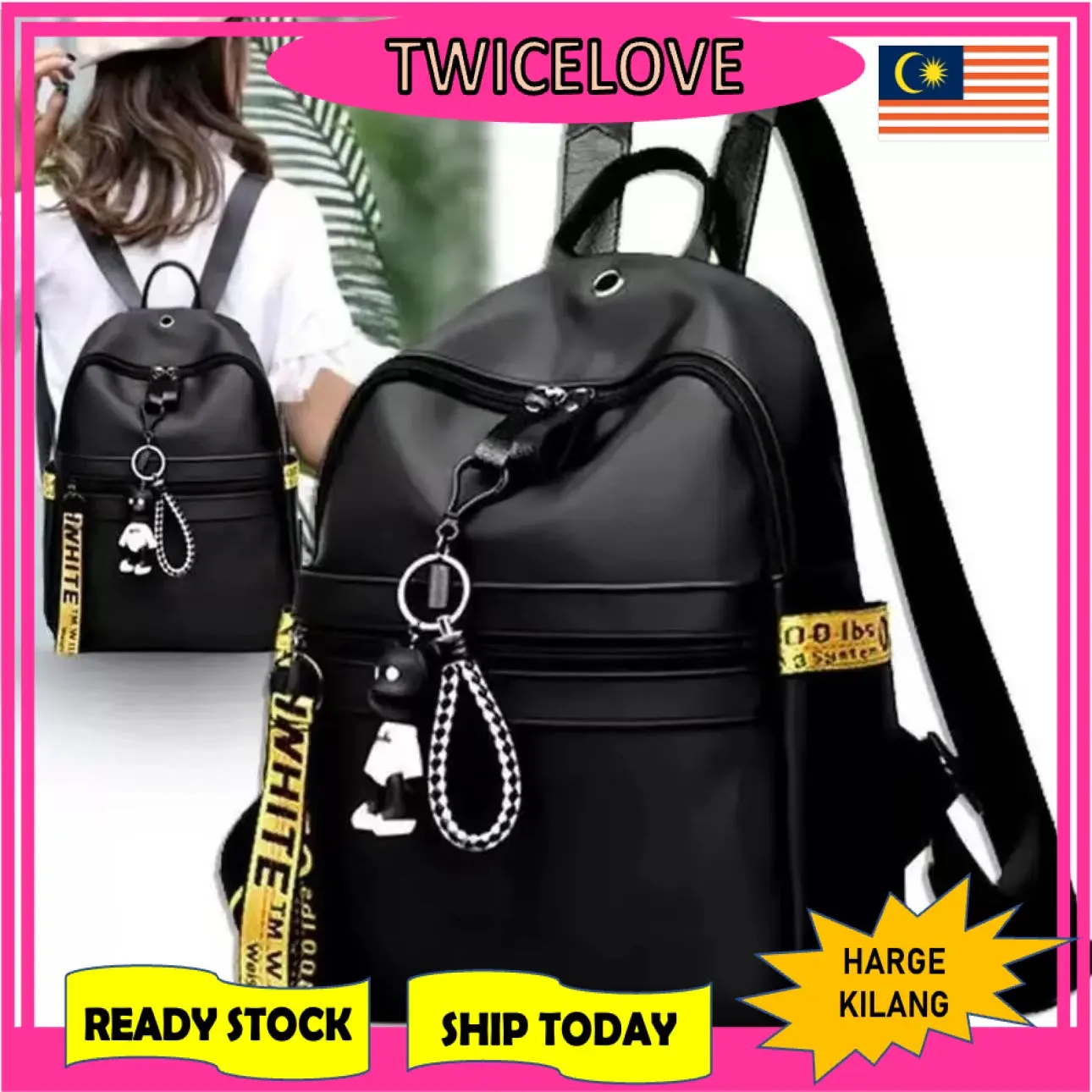 TWICELOVE Malaysia Savvy Waterproof Elegant Student Casual Leisure Backpack