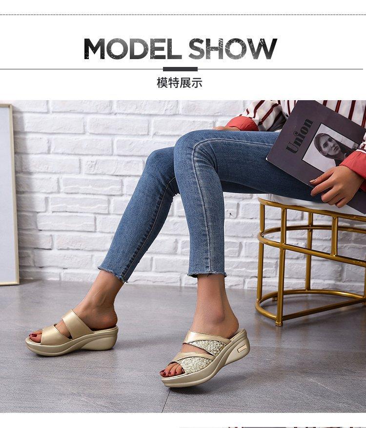 Product Introduction of Dép Slingbacks Thường Ngày Dành Cho Nữ, Bệ Đế Xuồng PU Lấp Lánh, Dép Thoải Mái, Dành Cho Phụ Nữ, Bộ Sưu Tập Mùa Lò Xo 2024, Dép Đế Xuồng Mùa Hè 10