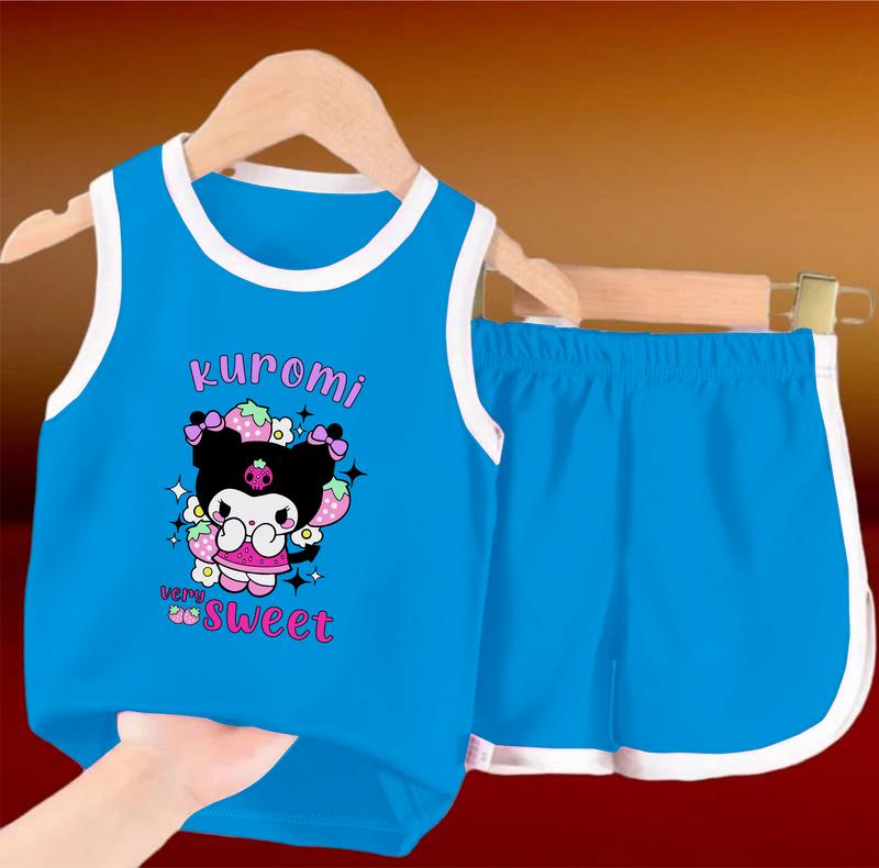 Luwi Kids Setelan Singlet Anak Motif Kuromi Sweet Celana Fashion 1