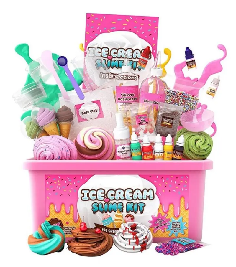 Slime Kit DIY Making Kit For Girls Boys Ice Cream Slime Mermaid Slime Sweet Treat Slime Shimmer Slime Making Kit