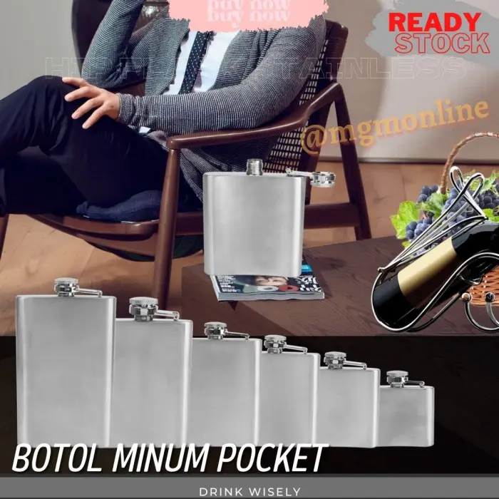 Botol pocket Stainless 168ml Hip Flask 6oz liquor botol minuman keras 3