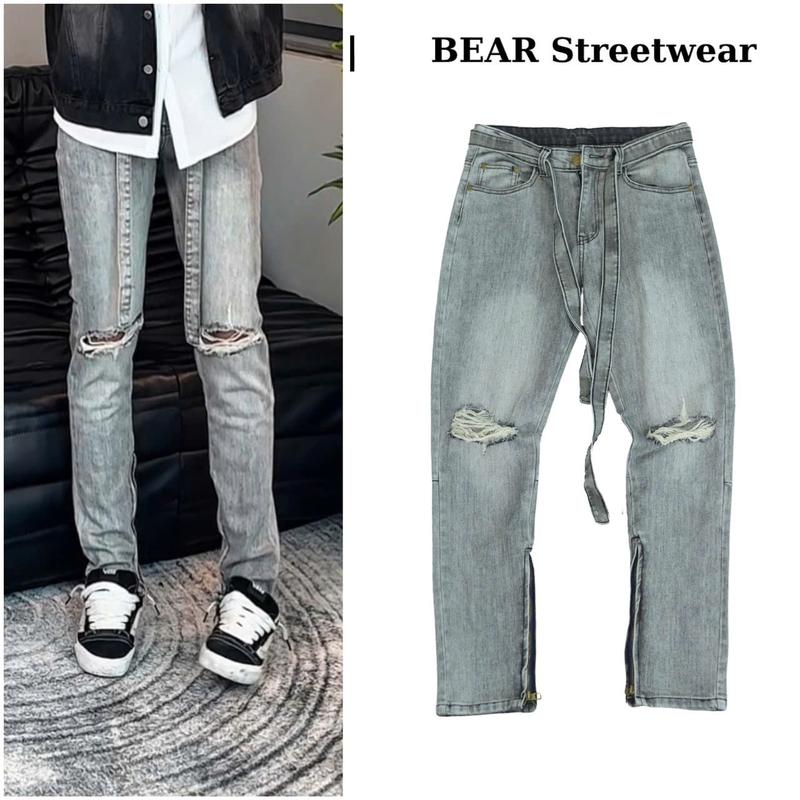 Quần jean nam streetwear SK036 BEAR,phom slimfit 3 mauf xá,xanh vàng,vàng cam tặng kèm dây đai
