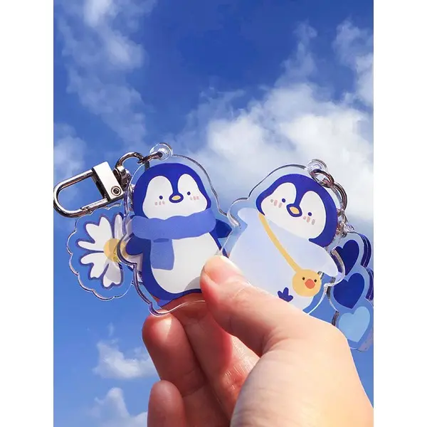 Gantungan Kunci Bentuk Pinguin Bahan Akrilik Untuk Aksesoris Tas Lucu 1