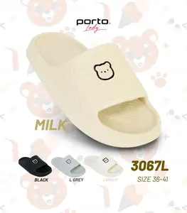 Porto 3067L - Sandal Slop Wanita Karet Slip On - Sendal Slide Rubber Slipper Nyaman Anti Slip