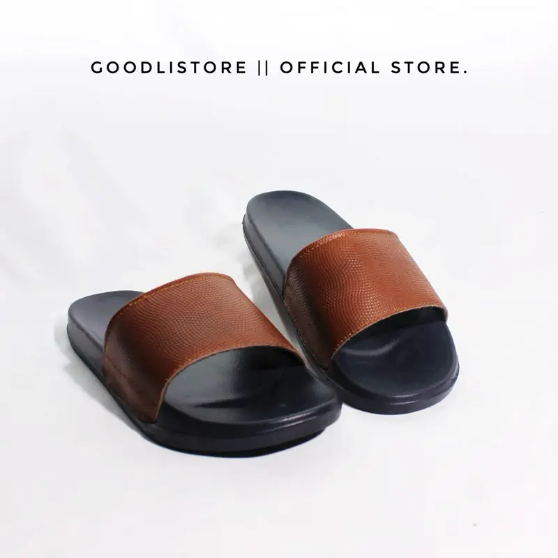 Sandal Pria Kulit Sapi Slop Casual Termurah - Sendal, Warna Pull Up Tua, Ukuran 39-44 5