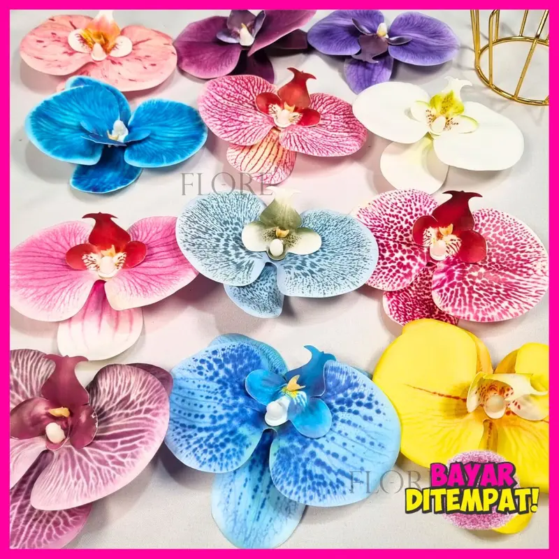 BUNGA ANGGREK BAHAN LATEX ARTIFICIAL / HIASAN MAHAR / BUNGA ANGGREK SATUAN (KN-434) 1