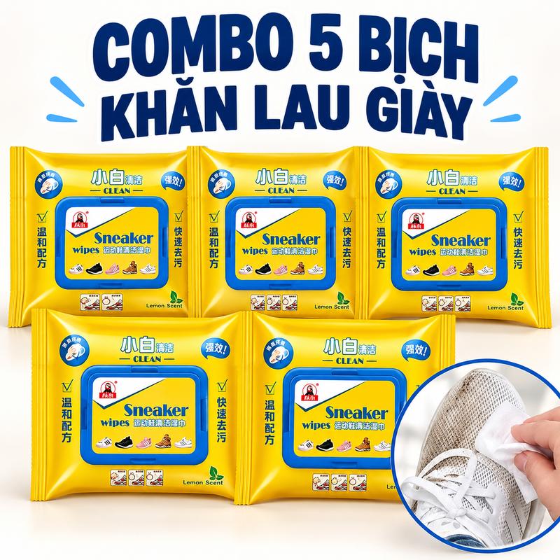 COMBO 3 -5 Gói Khăn Lau Giày Sneaker, Dùng Cho Giày Dép, Túi Xách...Sạch Nhanh gd1511