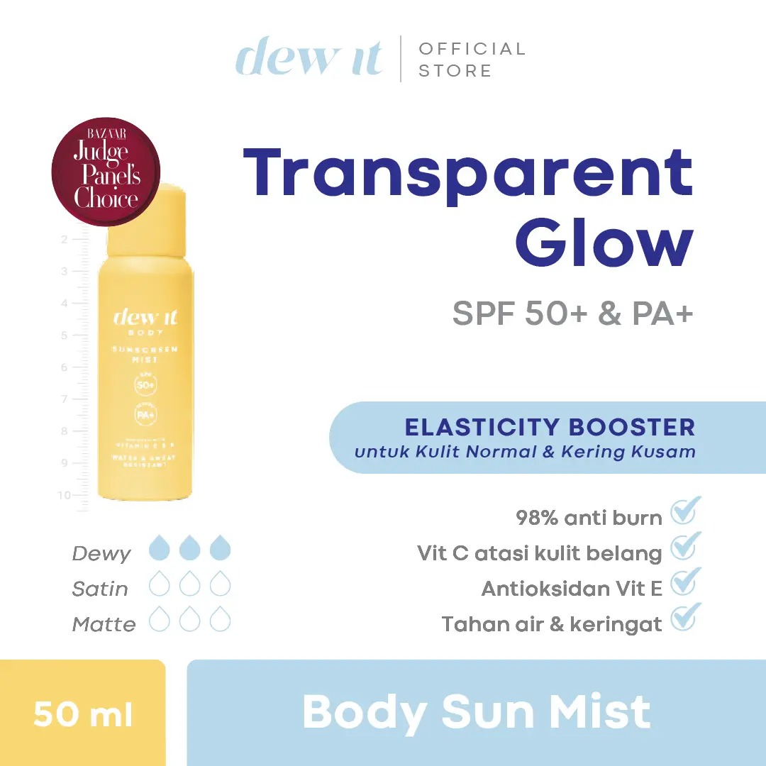 (50ml) Dew It On The Go Sunscreen Mist SPF 5| All Skin Types | Glow Finish | Sunscreen Spray Vitamin Facial Sunblock