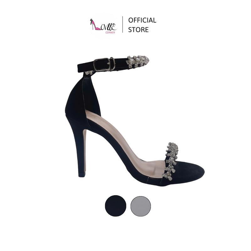 LOVIIECORNER - GIÀY CAO GÓT NỮ THỜI TRANG - GUỐC NỮ DÂY ĐÁ NGANG MẢNH, DÂY ĐÁ CÀI MŨI TRÒN - Giày Đi Tiệc Thời Trang Bít Hậu 9 Phân G220760