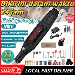 Gerenda listrik Bor Mini 25pcs Bor Mini 12V DC 25000 RPM Mini Drill Electric Engraver Grinder Gerinda Electrik Listrik / Alat Ukir Kayu