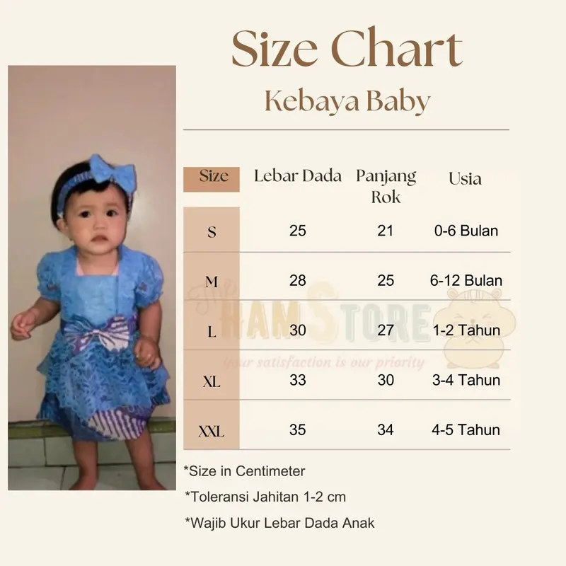 Setelan Baju Fashion Kebaya Anak Perempuan 1 Tahun Baby Blue Biru Langit Motif Rok Katun Coklat Hitam Parsel Bayi Polka 5