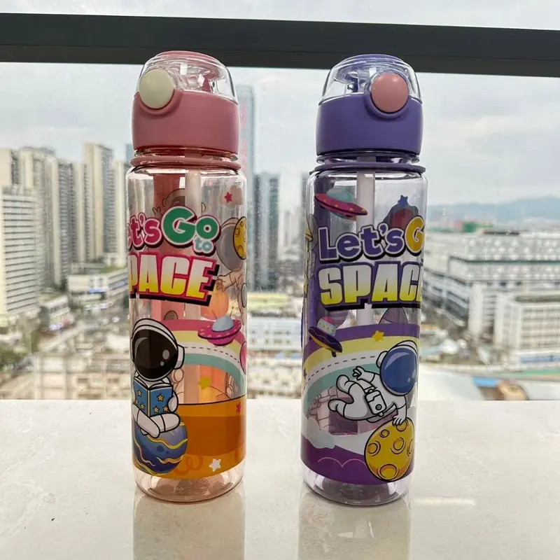 Momwell Botol Minum Anak 700ML BPA Free Anti Bocor Sport Bottle Kids Botol Air Motif Astronot SC01 tumbler  kopi botol tumbler tahan panas dingin  import 7