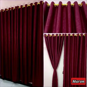 Gorden Smokring Pintu dan Jendela Rumah Minimalis Curtain Kain Embos free Tali samping