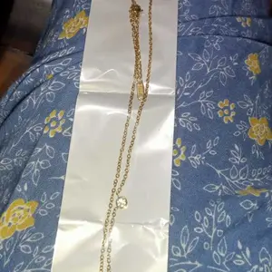 Kalung Titanium Wanita Anti Karat Liontin Kristal Bulat Tunggal Minimalis Simple Elegan