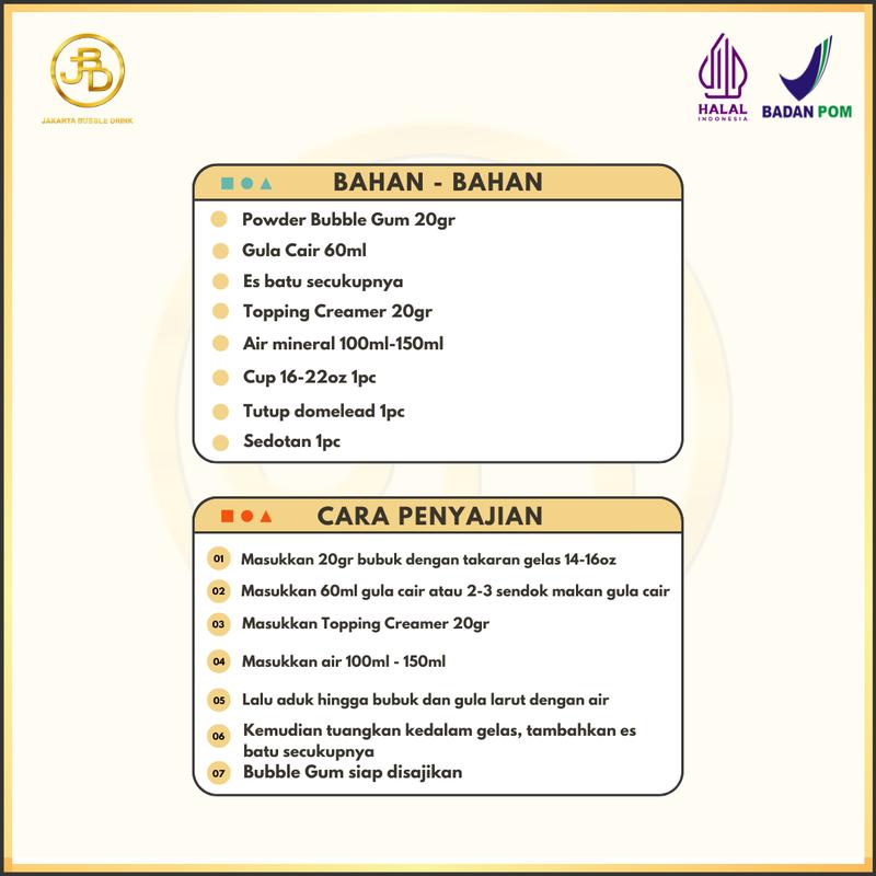 Bubuk minuman Premium Varian Smoothies Rasa Bubble Gum 1Kg || Jakarta Bubble Drink || Gula Permen Powder Susu Cincau Jelly 4