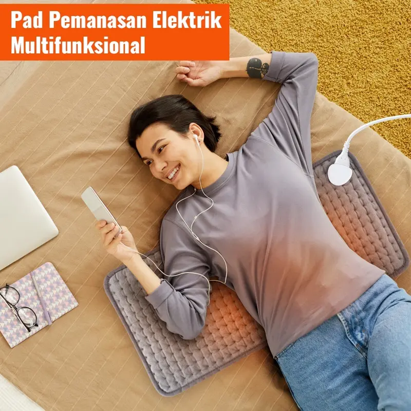【COD】30x60cm Bantal Panas terapi kesehatan Alat Terapi bantal listrik panas terapi elektrikukuran besar 10-Level Fast Heat Mat Relief Pain 1