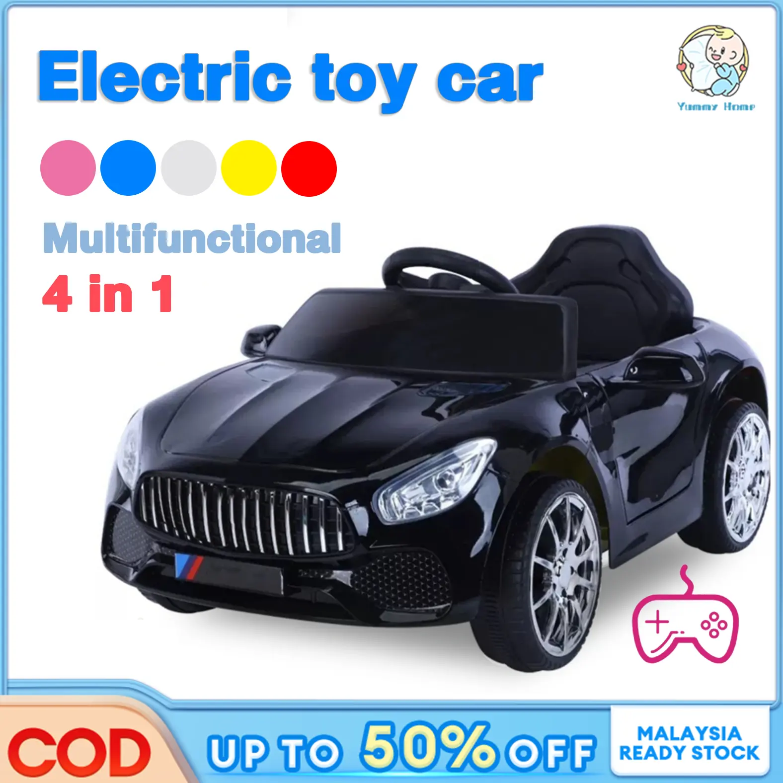 COD  Electric Car Kids Ride On Car Electric Car  With Remote For Children Kereta Mainan Kanak Kanak Remote Control Electric Car Music Light Kids car Baby Battery Outdoor Toys Mini