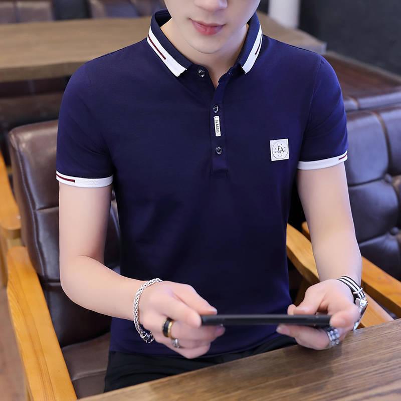 Product Introduction of Men s polo T shirt men Cotton short sleeved slim fit graphic tops men plain Korean clothing plus size 3XL s410503886 8