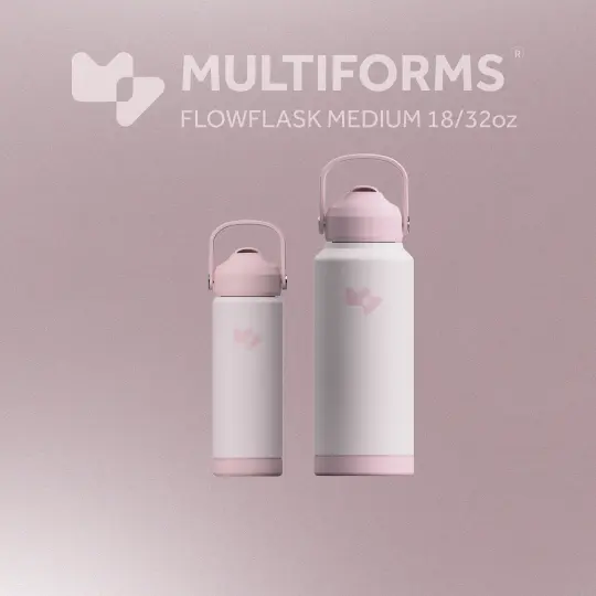 Multiforms 18/32oz Flowflask Punch  | Thermal Flask Water Bottle | Straw | Insulated Stainless Steel