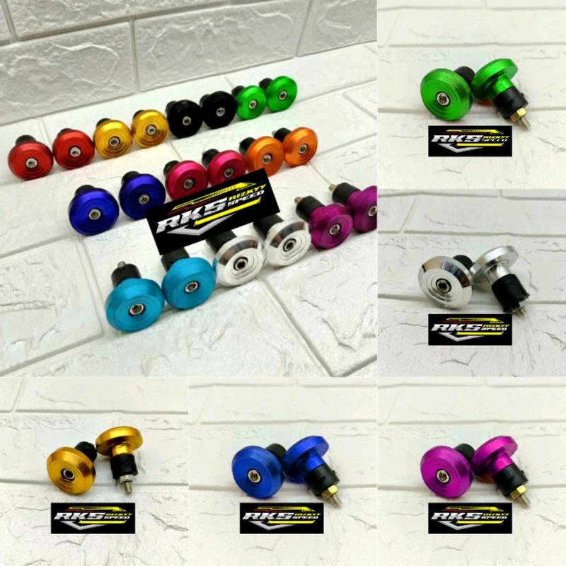 jalu stang bandul stang chrome motif spiral warna lengkap set baut Motorcycle 0