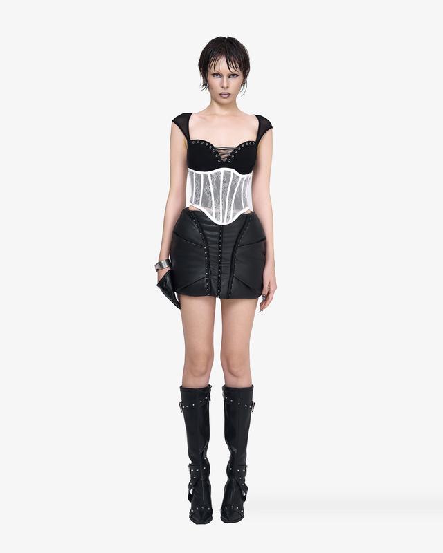 RUEdeRUE RUE SET | Set Đầm Corset Black & White Gothic Tôn Dáng Cá Tính Phong Cách High Fashion