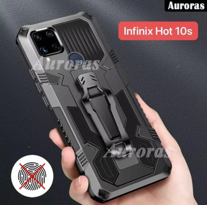 (FLASH SALE) INFINIX HOT 10S HARD CASE ROBOT RING CASING COVER SILIKON
