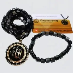 1 set kalung dan gelang kesehatan batu magnetic Natural Asli