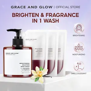 Grace and Glow Refill Bundle Brightening Body Wash Pouch | Sabun Mandi Cair Mencerahkan, Melembapkan & Membersihkan Kulit | Niacinamide + Glutathione untuk Kulit Cerah, Lembut, Terawat dan Wangi