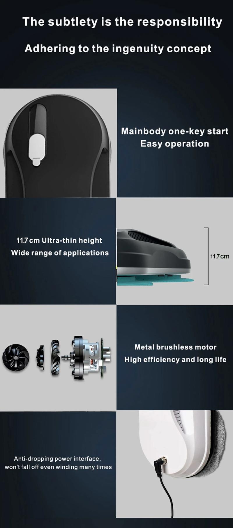 Product Introduction of Window Cleaner Robot Vacuum Cleaner W-R3S 5600pa High  suction power，With Manual & Automatic water spray ，With APP & remote control Window cleaning Robot Home Appliances mesin basuh coway Mesin 17