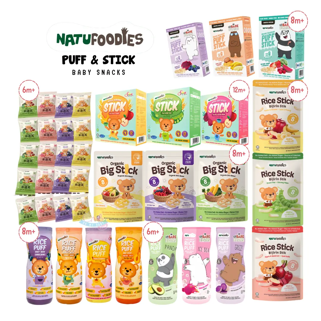 NATUFOODIES RICE PUFF & STICK BABY SNACK 6months+