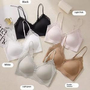 Áo Ngực Áo Yếm Ren Kiểu Pháp Hở Lưng Satin, Sang Trọng Giá Cả Phải Chăng, Dành Cho Nữ, Cúp Cố Định, Nâng Ngực, Một Mảnh Liền Mạch, Không Dây, Nâng Lưng