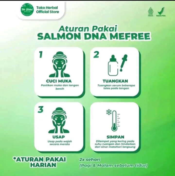 20MEFREE - ANTI-AGING SERUM SALMON DNA MEFREE/SERUM PEMBERSIH MUKA/ MUKA BERSIH/ AMAN UNTUK KULIT/PERAWATAN WAJAH TAMPAK LEBIH MUDA / MENGURANGI KERUTAN SERUM JERAWAT/ UNTUK KULIT BERMINYAK Vitamin Tetes Kering Mencerahkan 1