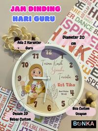 Gambar Bonekahandmadesukasuka Jam Dinding Premium Hari Guru Diameter 20 cm Bisa Request Karakter & Foto Custom Ucapan Kado Spesial Guru Unik Lucu - Guru Cewe Hijab dari Bonekahandmadesukasuka Kota Surakarta 4 Tokopedia
