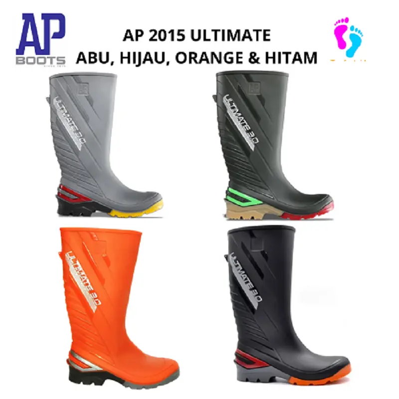 AP Boots Ap Ultimate 3.0 2015 / Sepatu Safety Boots Panjang Anti Air HIJAU , ABU , ORANGE & HITAM Size 39 - 43