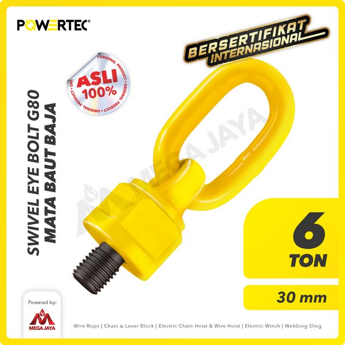Gambar POWERTEC Swivel Eye Bolt / Mata Baut M30 - 6 Ton dari megajaya.co.id Kota Administrasi Jakarta Pusat Tokopedia
